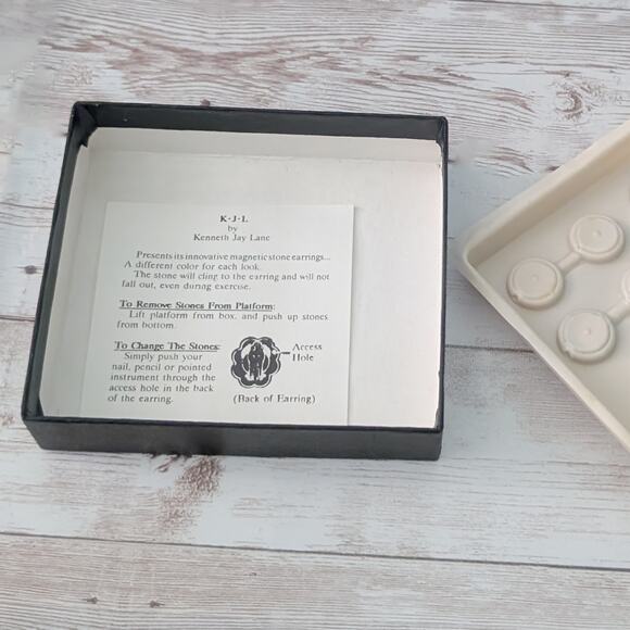 Vintage Kenneth Jay Lane Clip On Earrings K.J.L Interchangeable Earring Set - Picture 8 of 13